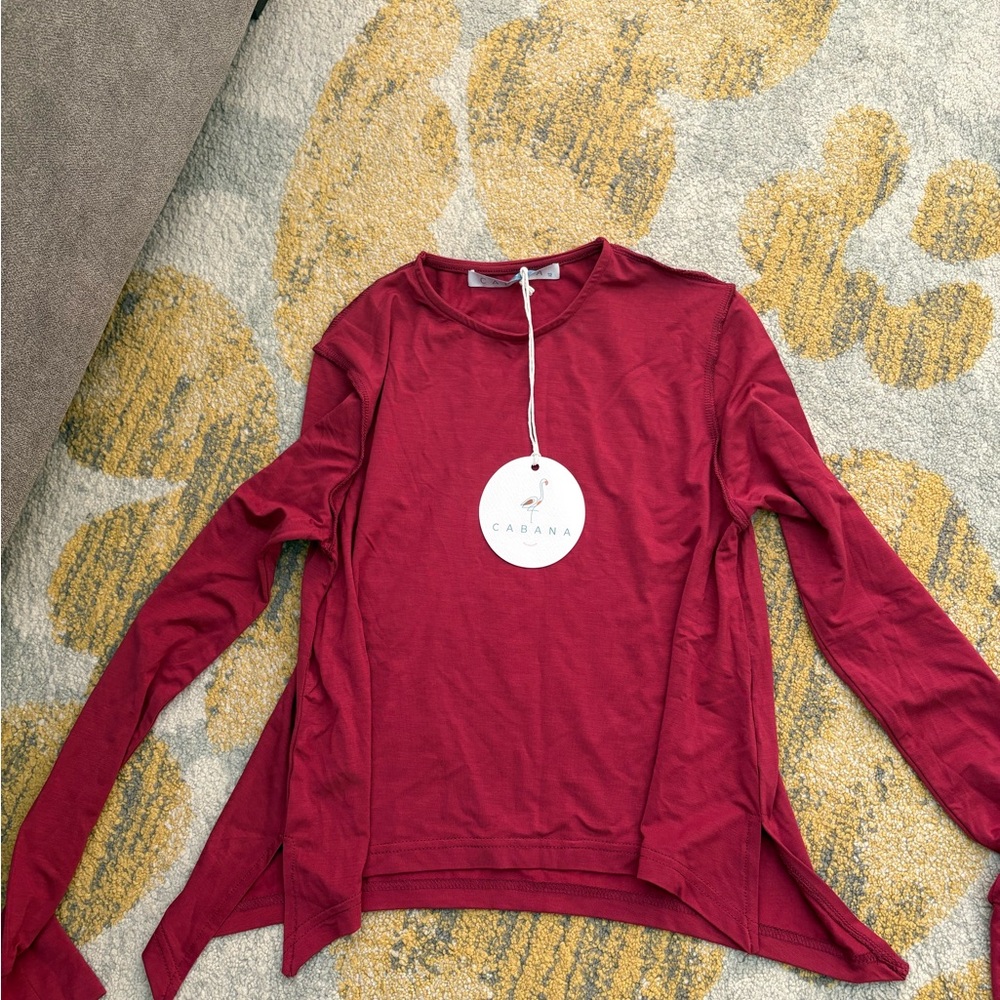 Junee’s Cabana Red Long Sleeve Top Girls 12